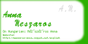 anna meszaros business card